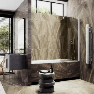 Шторка на ванну MaybahGlass MGV-606-5 50см хром матовый